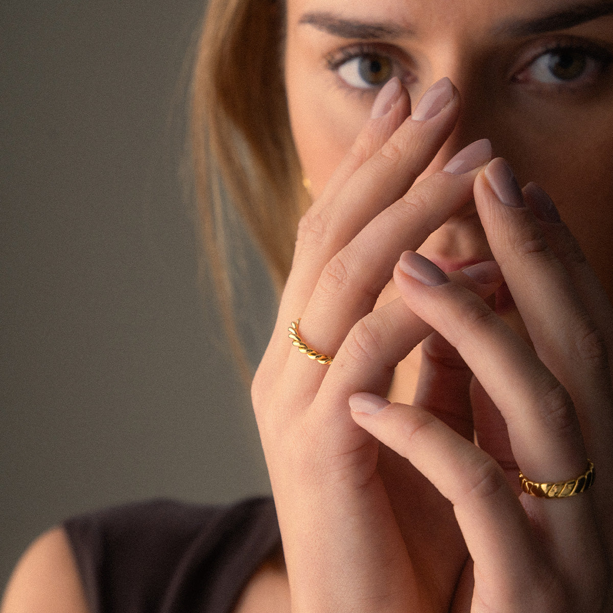 Twisted Rope Ring 18K Goldplated