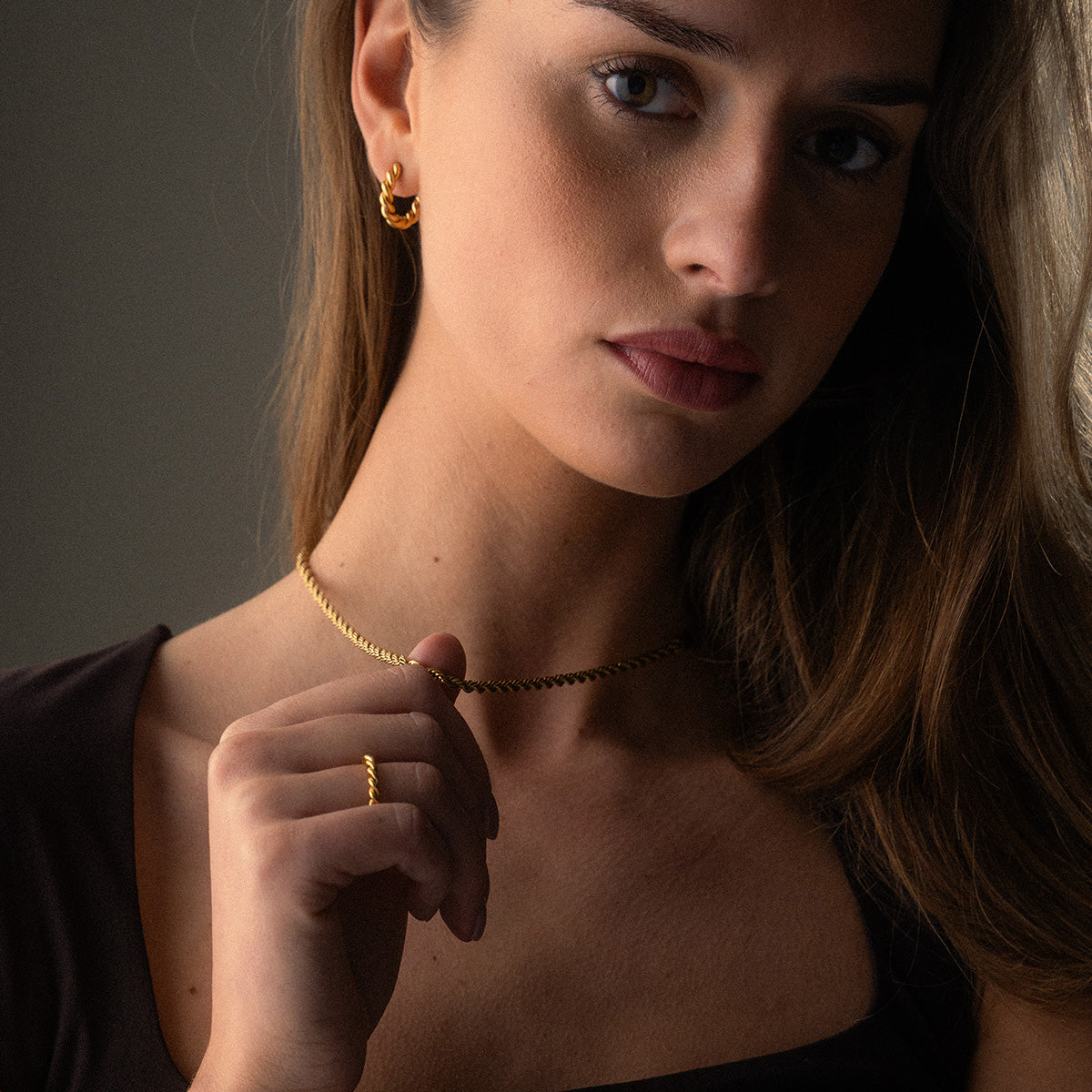 Twisted Rope Ketting 18K Goldplated 4 mm