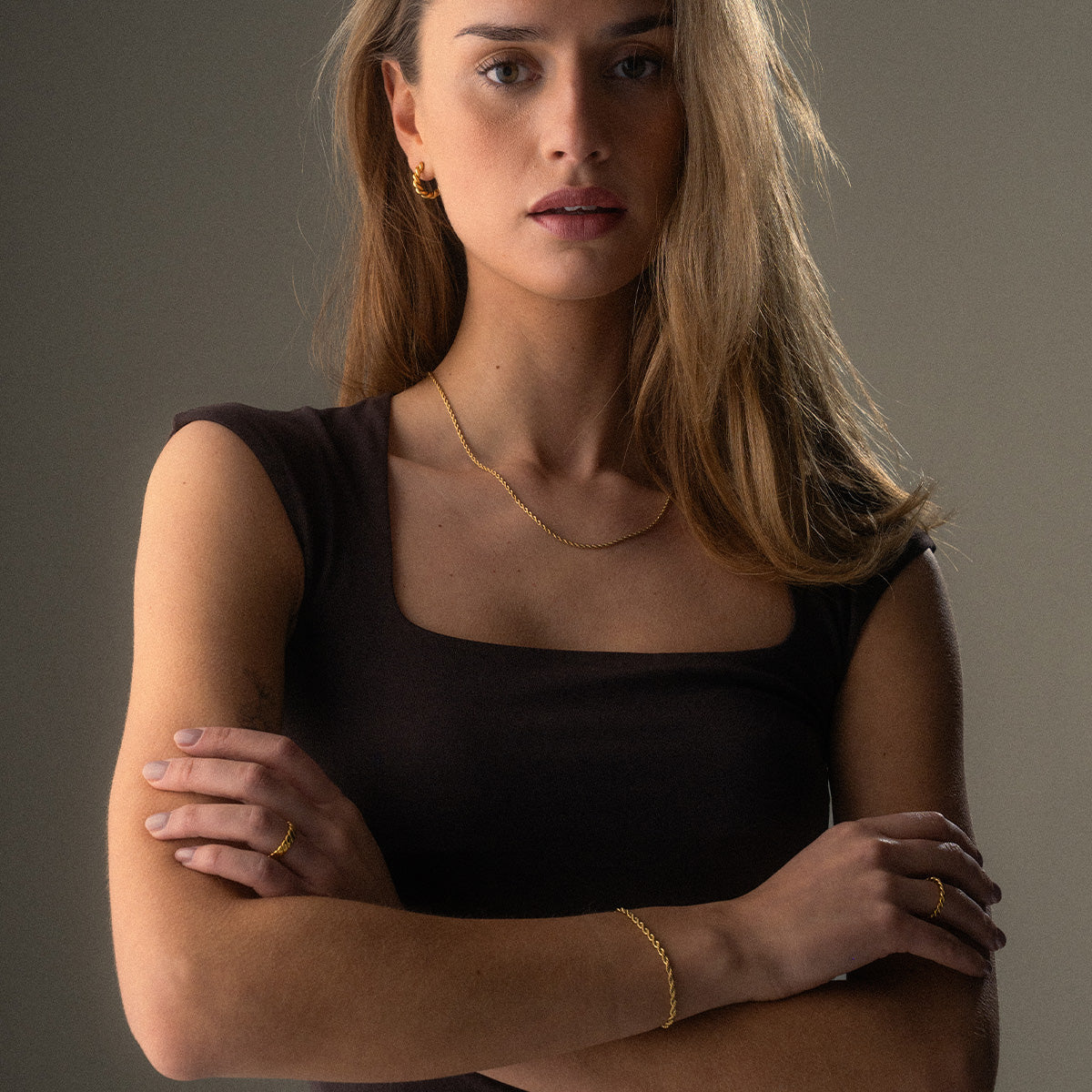 Twisted Rope Ketting 18K Goldplated 2 mm