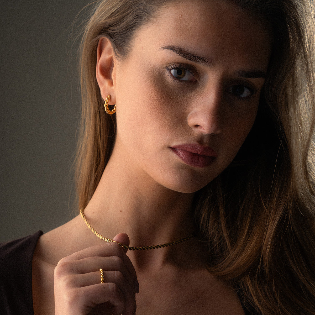 Twisted Rope Oorbellen 18K Goldplated