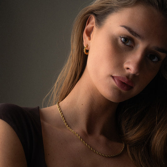 Twisted Rope Oorbellen 18K Goldplated