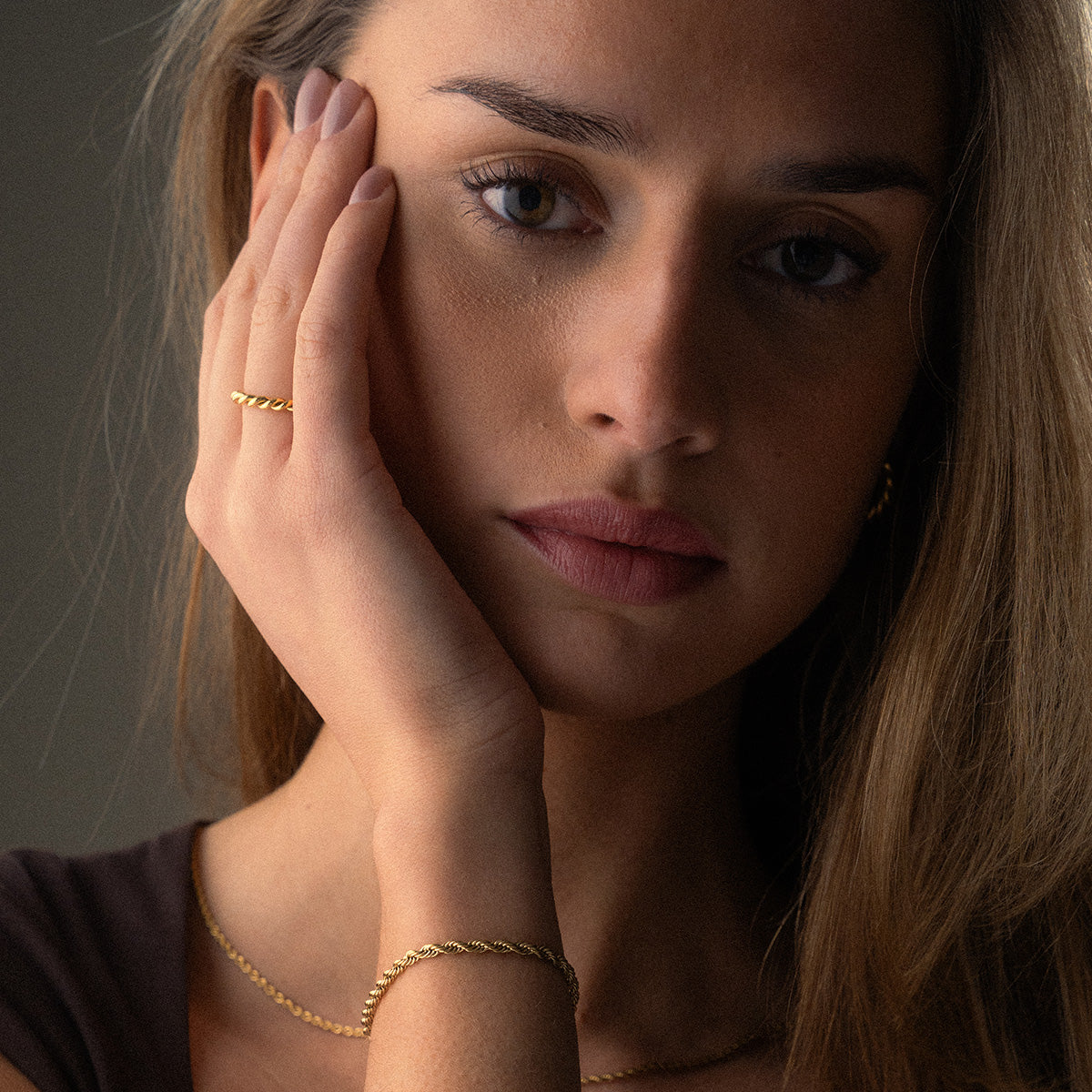 Twisted Rope Ring 18K Goldplated