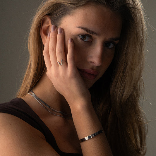 Basic Bangle Verstelbaar Zilverkleurig 6 mm