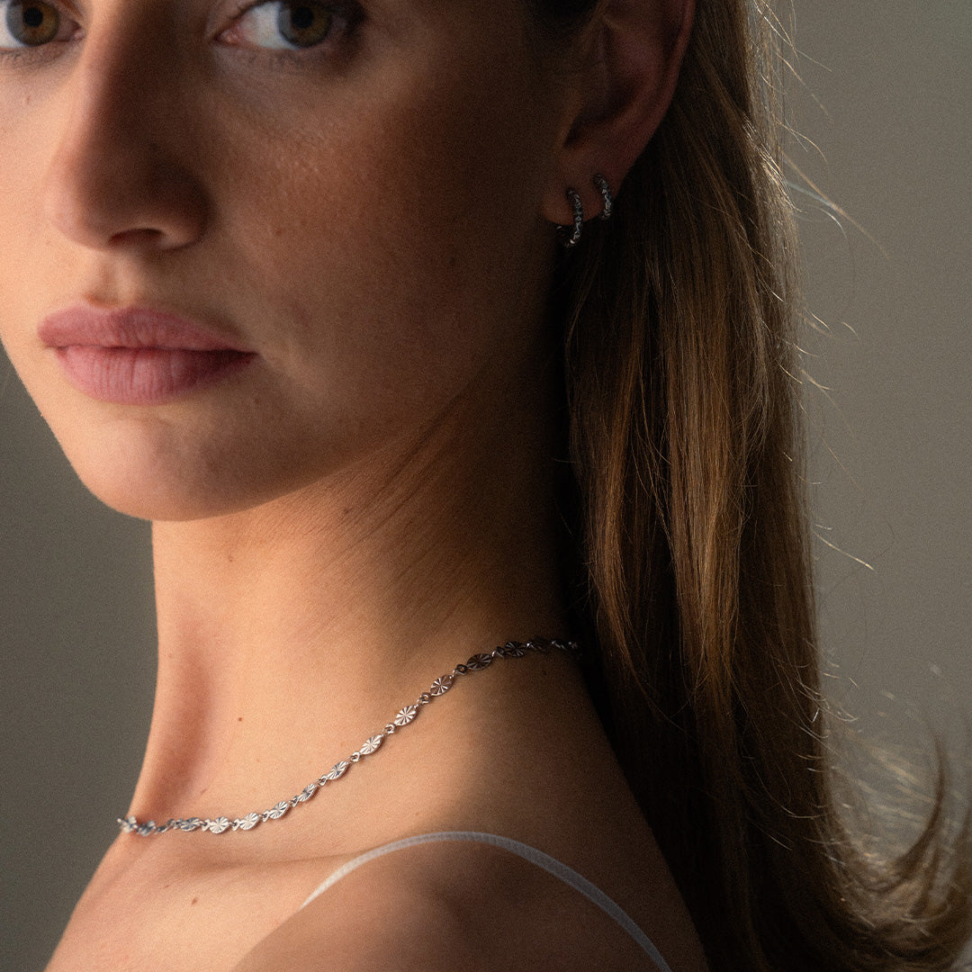 Sunset Ketting + Armband + Ring Zilverkleurig