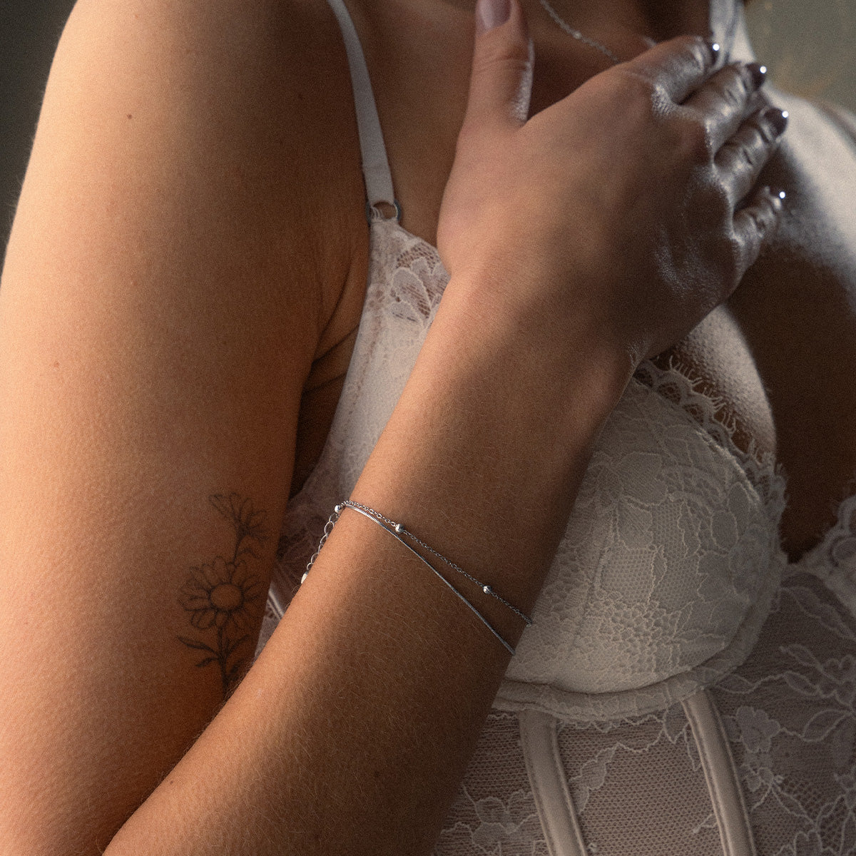 Snake Rope Armband Zilverkleurig