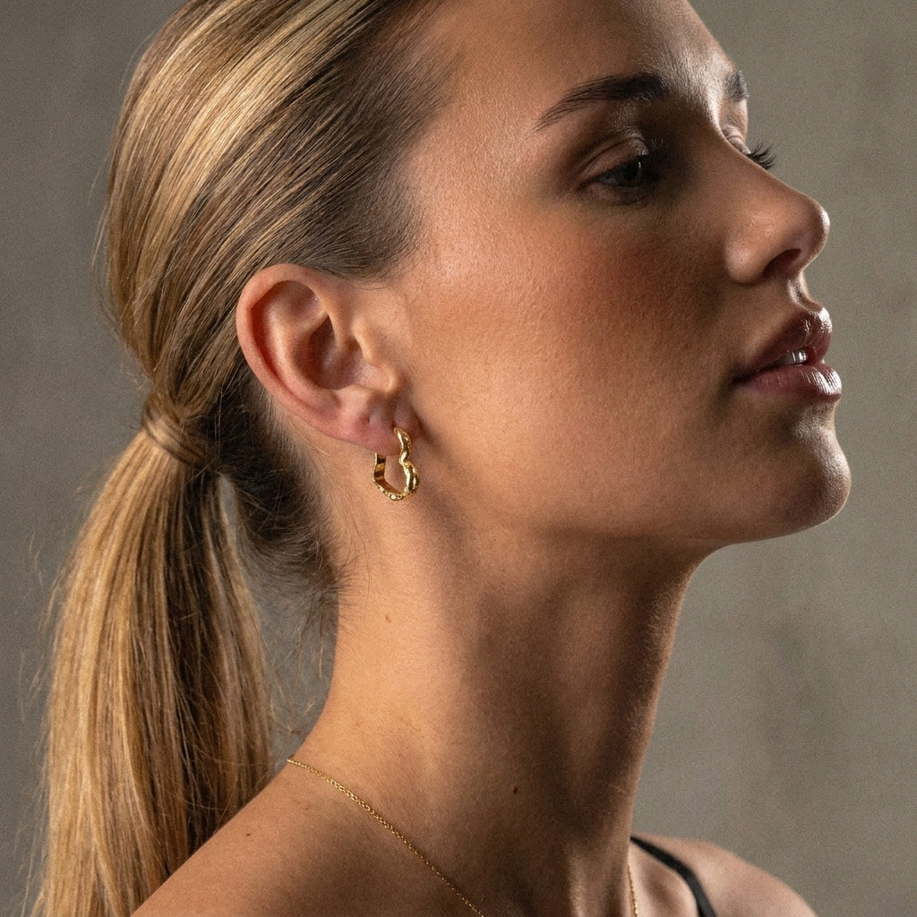 Lava Heart Hoops Oorbellen 18K Goldplated