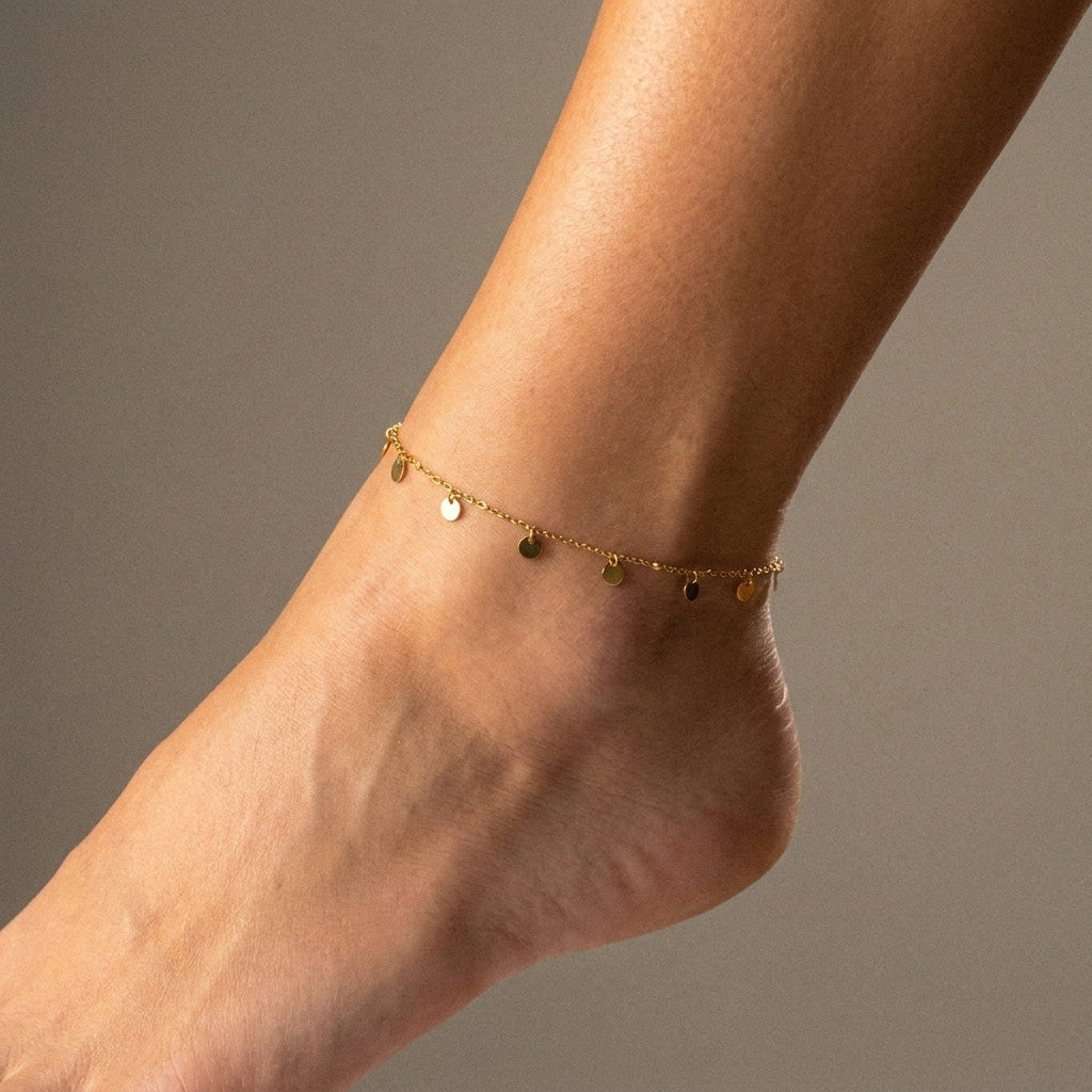 Drops Enkelband 18K Goldplated