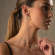 Lava Heart Ketting + Lava Heart Hoops Oorbellen Zilverkleurig
