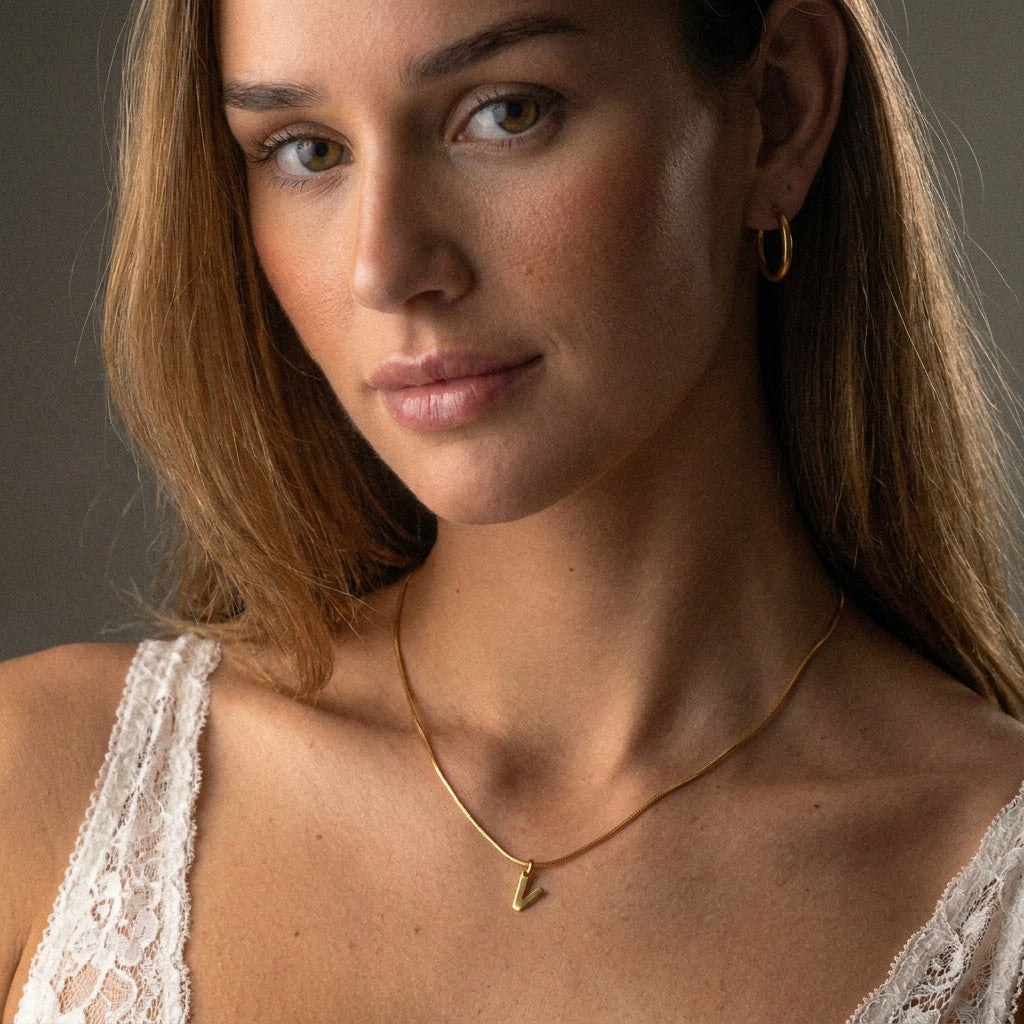 Letter Ketting 18K Goldplated