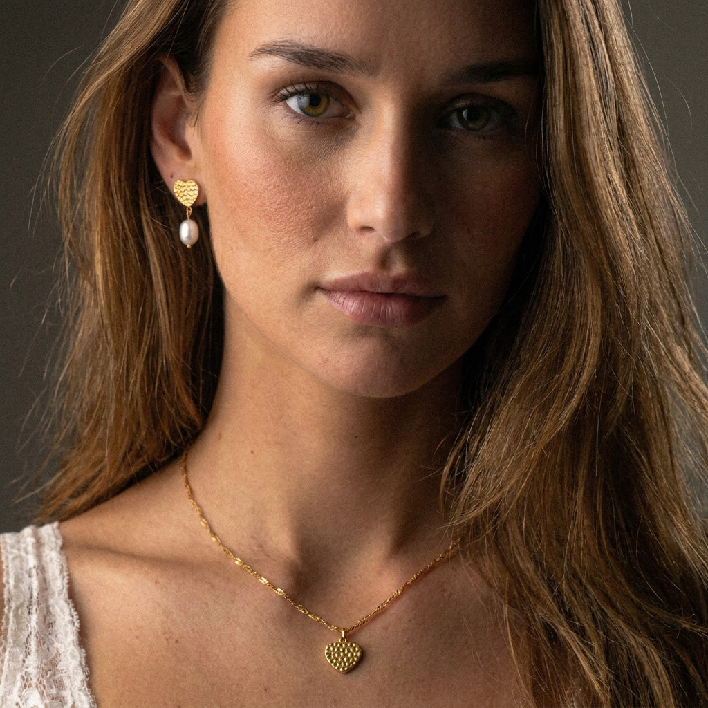 Hammered Heart Ketting 18K Goldplated