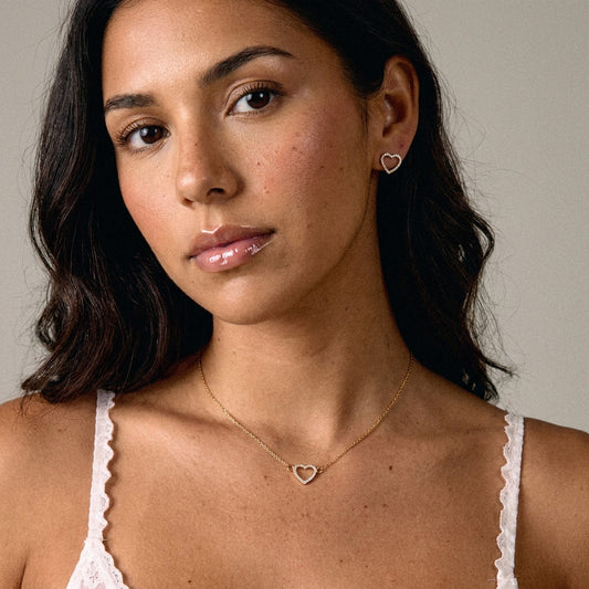 Heart Zirkonia Ketting 18K Goldplated 12 mm