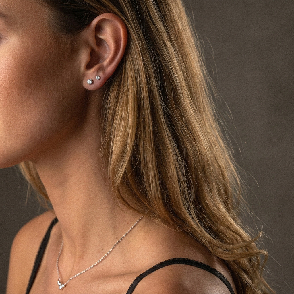 Classic Zirkonia Studs Oorbellen Zilverkleurig 3 mm