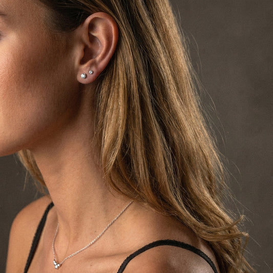 Classic Zirkonia Studs Oorbellen Zilverkleurig 4 mm