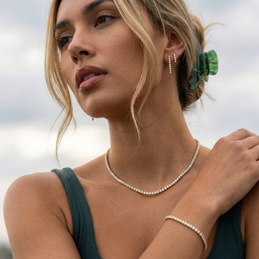 Tennis Supreme Zirkonia Ketting 18K Goldplated 3 mm