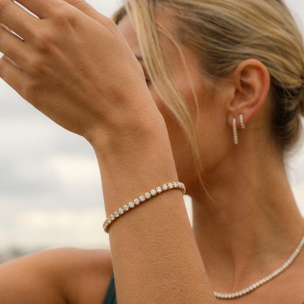 Tennis Supreme Zirkonia Armband 18K Goldplated 4 mm