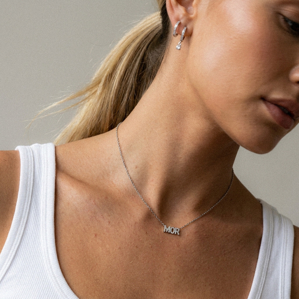 MOR Zirkonia Ketting Zilverkleurig