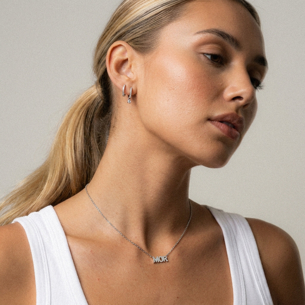 MOR Zirkonia Ketting Zilverkleurig