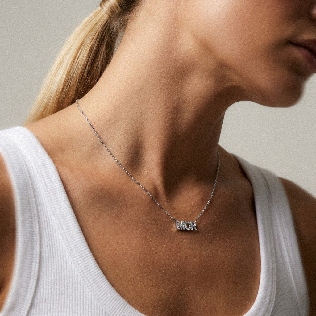 MOR Zirkonia Ketting Zilverkleurig