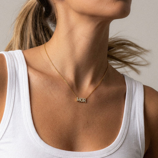 MOR Zirkonia Ketting 18K Goldplated