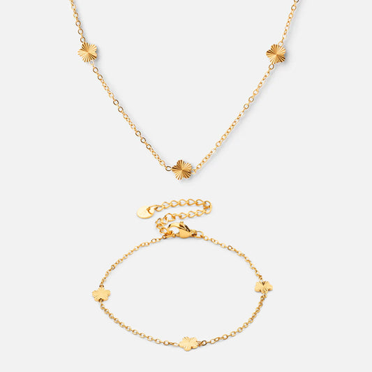 Scattered Flower armband + ketting 18K goldplated - Josephine Nord