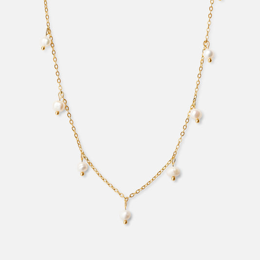 France parelketting met zoetwaterparels 18K goldplated - Josephine Nord