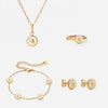 Margriet Ketting + Armband + Oorbellen + Ring 18K Goldplated 8 mm