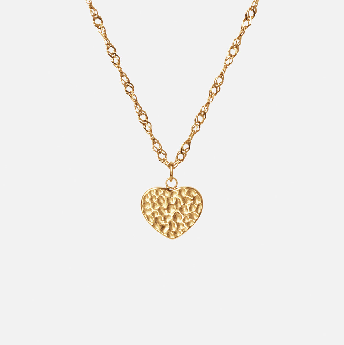 Hammered Heart Ketting 18K Goldplated