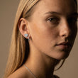 Hammered Heart Studs Oorbellen Zilverkleurig