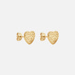 Hammered Heart Studs Oorbellen 18K Goldplated
