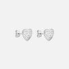 Hammered Heart Studs Oorbellen Zilverkleurig