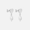 Hammered Heart Parel Studs Oorbellen Zilverkleurig