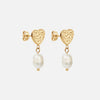 Hammered Heart Parel Studs Oorbellen 18K Goldplated