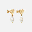 Hammered Heart Parel Studs Oorbellen 18K Goldplated