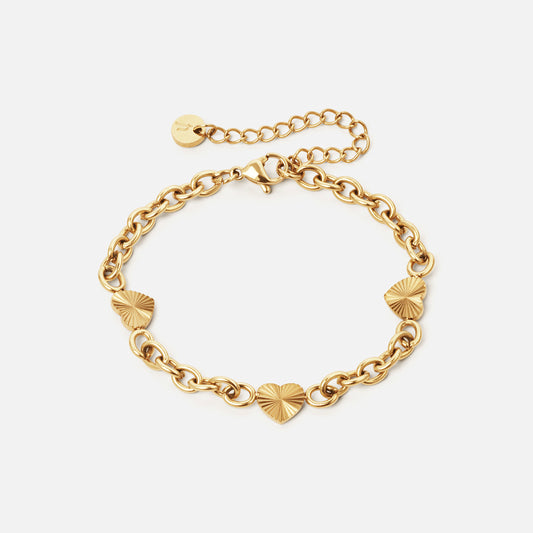 Sunset Heart Link Armband 18K Goldplated