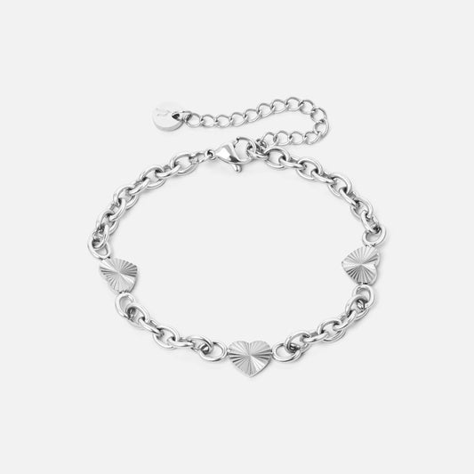 Sunset Heart Link Armband Zilverkleurig