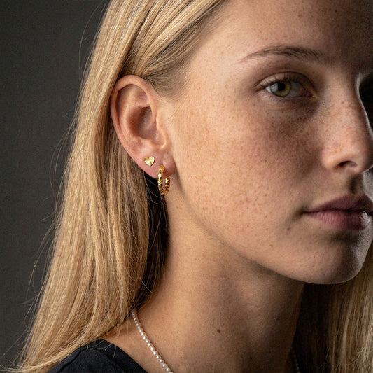 Sunset Heart Studs Oorbellen 18K Goldplated