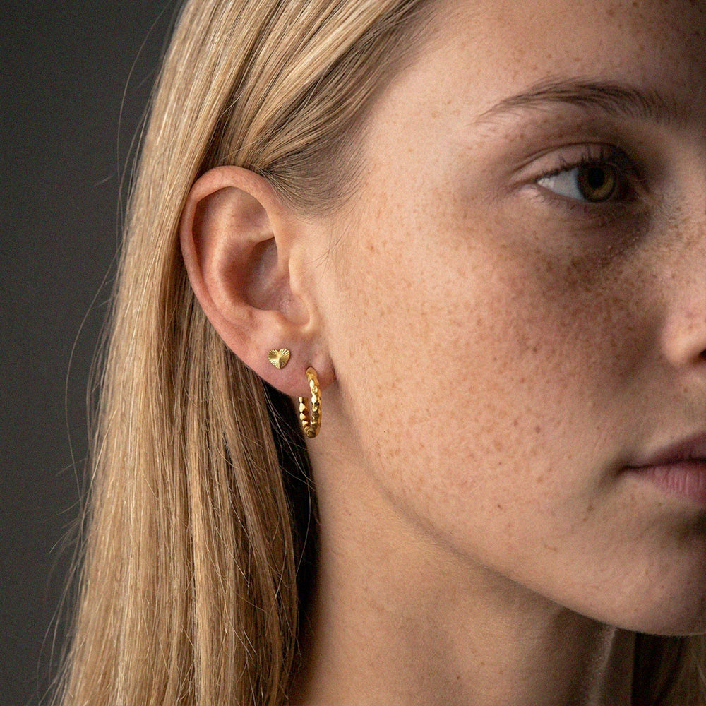 Sunset Heart Studs Oorbellen 18K Goldplated