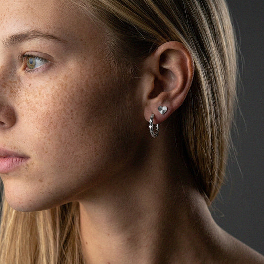 Sunset Heart Studs Oorbellen Zilverkleurig