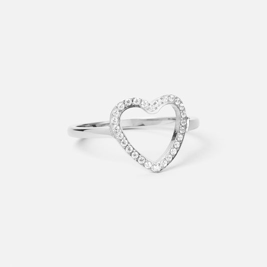Heart Zirkonia Ring Zilverkleurig 12 mm