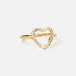 Heart Zirkonia Ring 18K Goldplated 12 mm