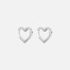 Heart Zirkonia Hoops Oorbellen Zilverkleurig 15 mm