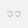 Heart Zirkonia Hoops Oorbellen Zilverkleurig 15 mm