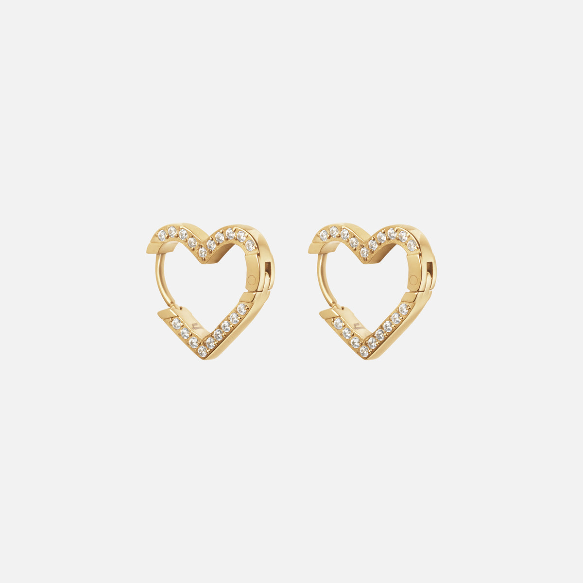 Heart Zirkonia Hoops Oorbellen 18K Goldplated 15 mm