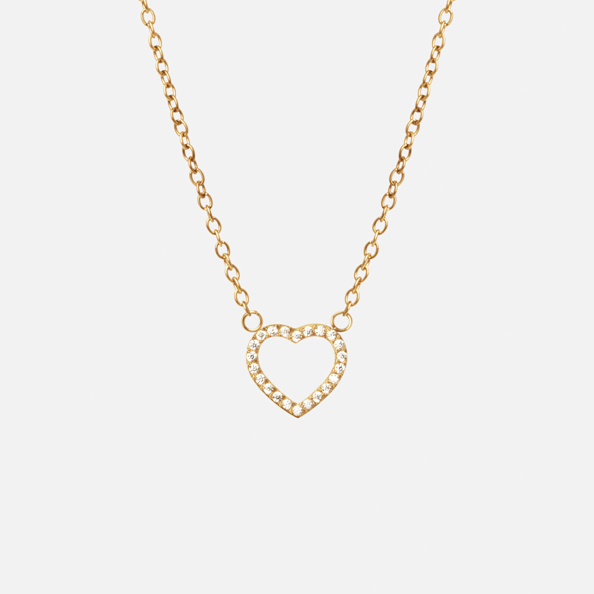 Heart Zirkonia Ketting 18K Goldplated 12 mm