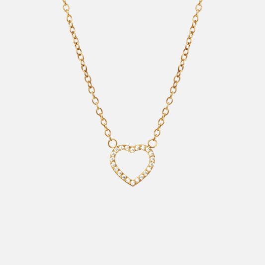 Heart Zirkonia Ketting 18K Goldplated 12 mm