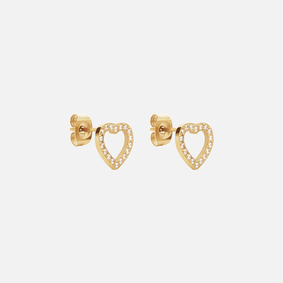 Heart Zirkonia Oorbellen 18K Goldplated 10 mm