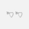 Heart Zirkonia Oorbellen Zilverkleurig 12 mm