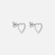 Heart Zirkonia Oorbellen Zilverkleurig 12 mm