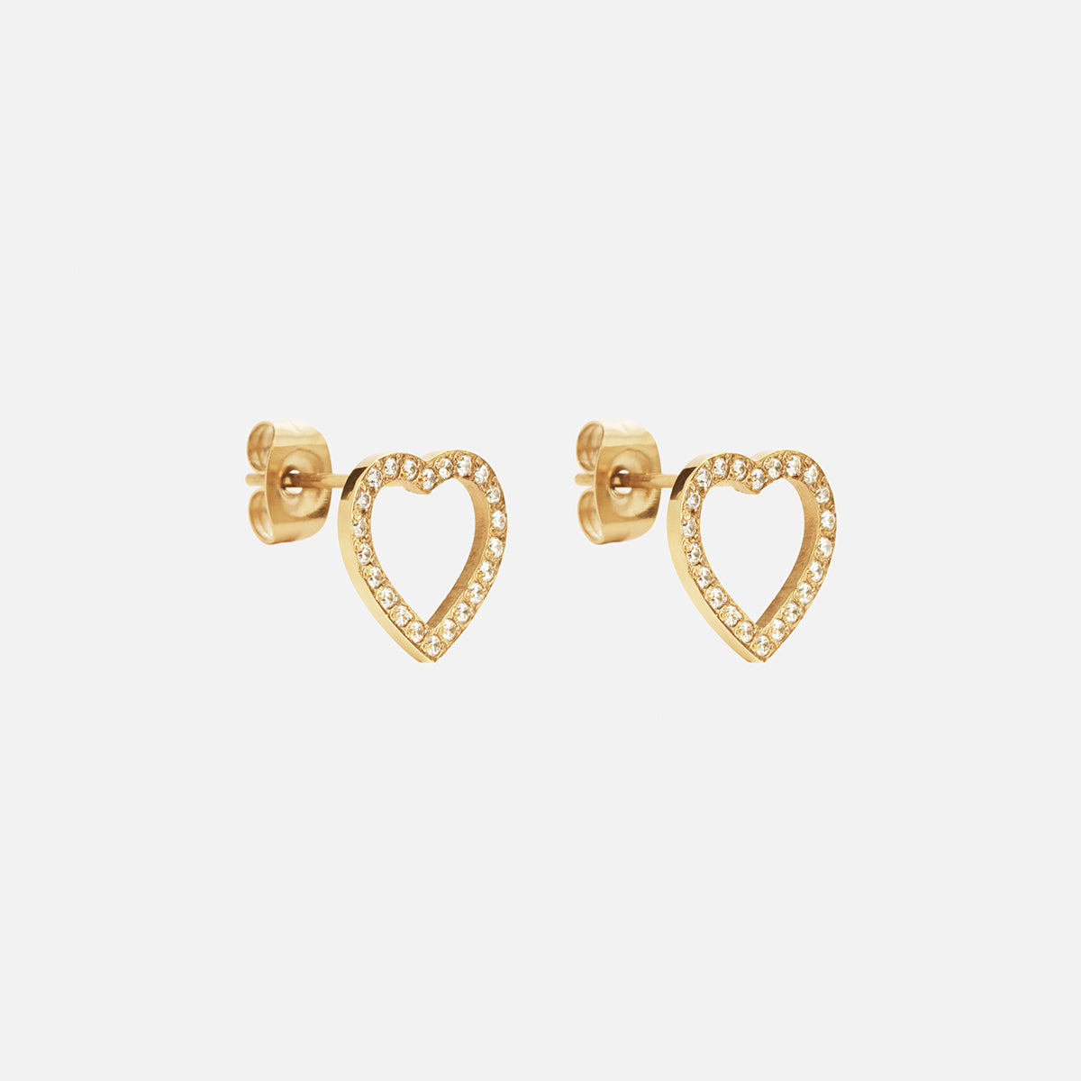 Heart Zirkonia Oorbellen 18K Goldplated 12 mm