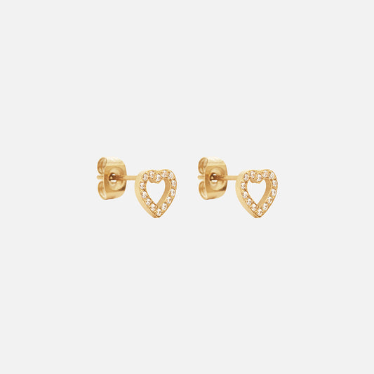 Heart Zirkonia Oorbellen 18K Goldplated 8 mm